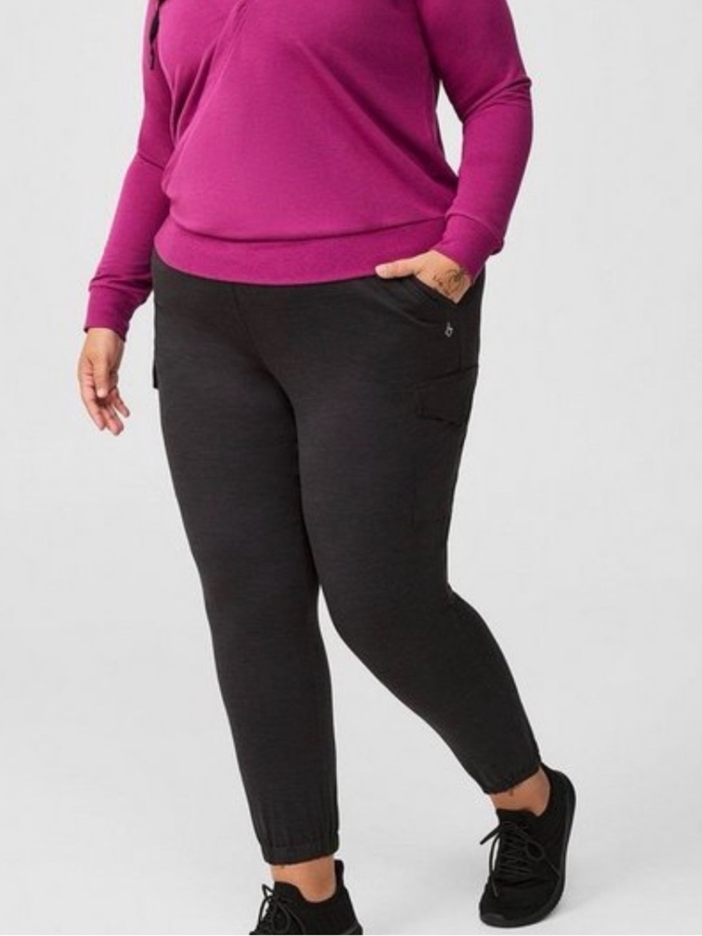 Torrid Active Super Soft Performance Jersey Cargo Joggers Black 2X NWT